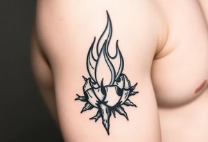 flame in a root ball tattoo idea