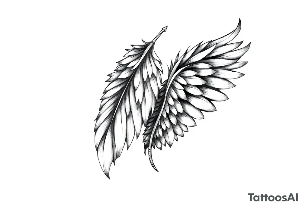 TWO FEATHERS TOGETHER tattoo idea