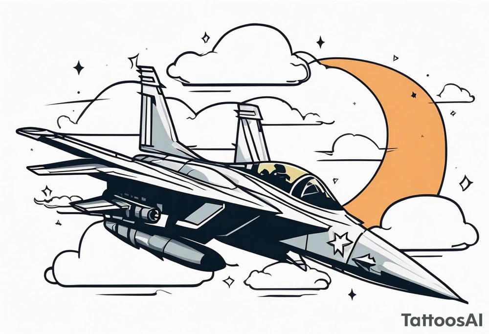 Fighter jet in the clouds with the date 09-07-2023 tattoo idea Fighter jet in the clouds with the date 09-07-2023 tattoo idea