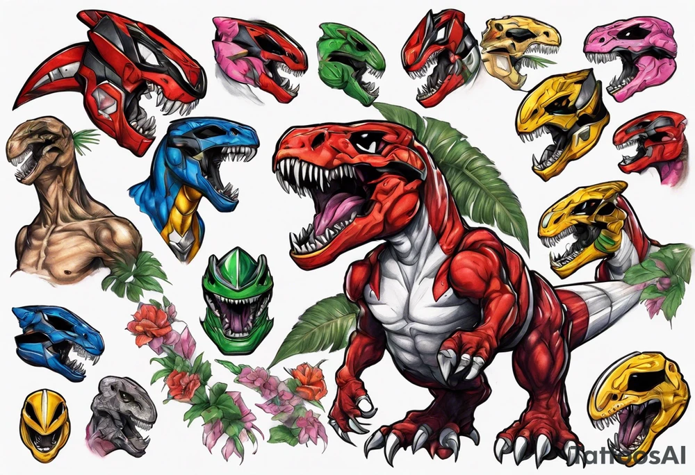 mighty morphin power rangers tyrannosaurus 
Christopher tattoo idea