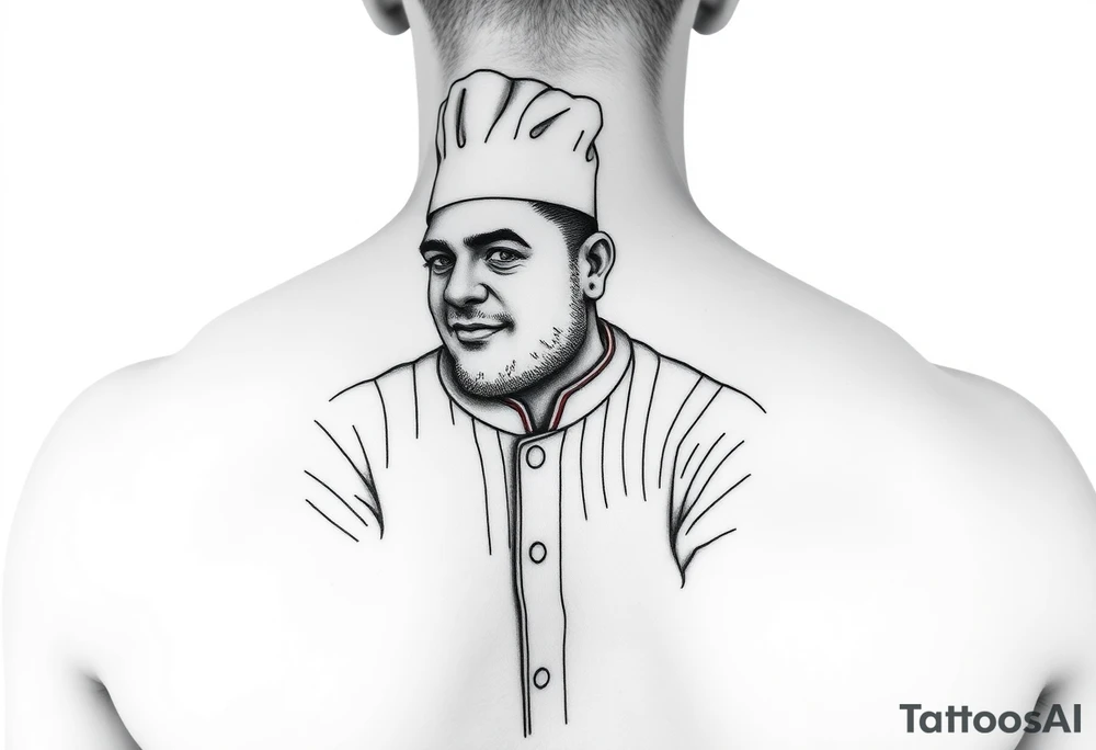 Culinary chef wearing a baseball outfit tattoo idea