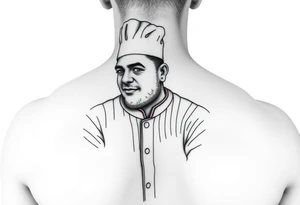 Culinary chef wearing a baseball outfit tattoo idea