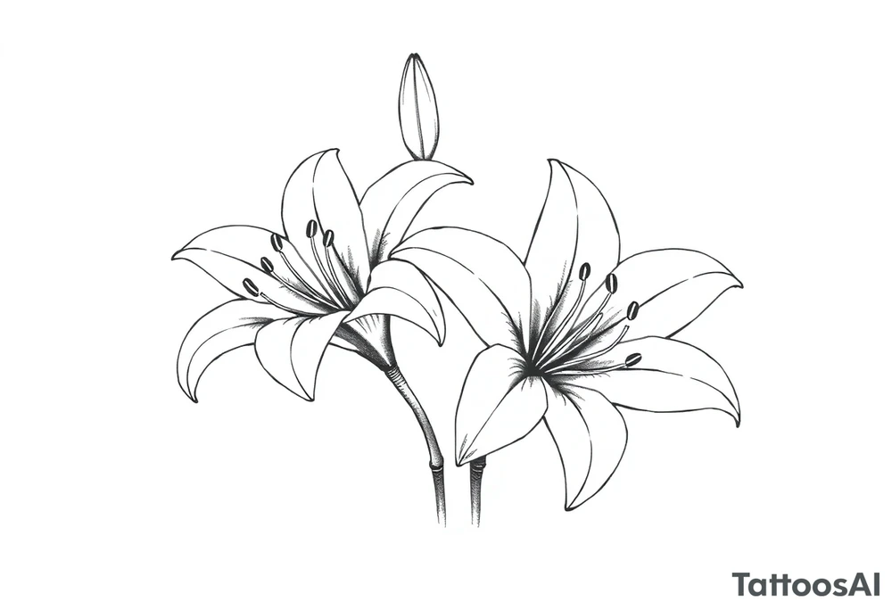 White lillies that lol like an antique etching tattoo idea