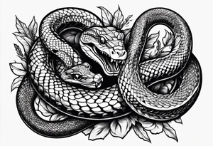 Two snakes fighting tattoo idea
