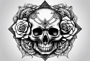Pink Floyd skull rose tattoo idea