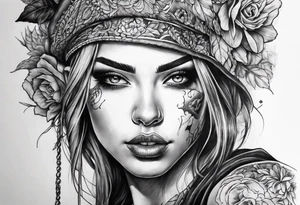 bloody cut tattoo idea