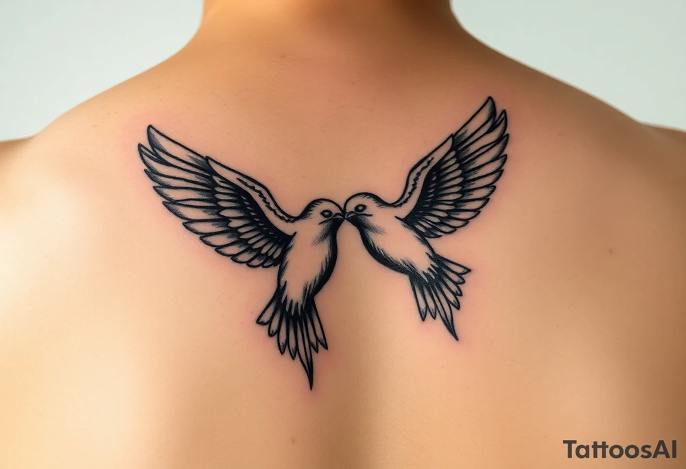 2 birds flying together tattoo idea