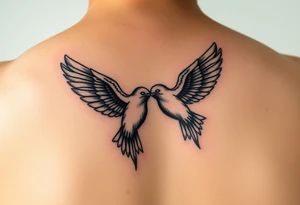 2 birds flying together tattoo idea