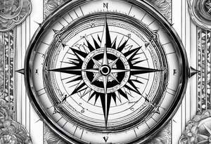 Modern Military Compass glass tattoo idea