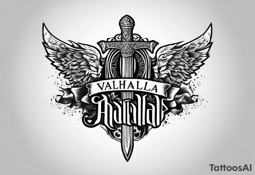Valhalla sword funeral tattoo idea