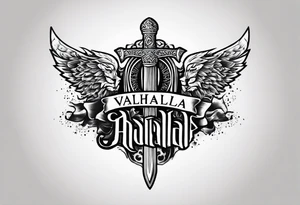Valhalla sword funeral tattoo idea
