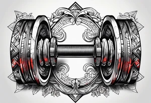 Dumbbell and strength mindset tattoo idea