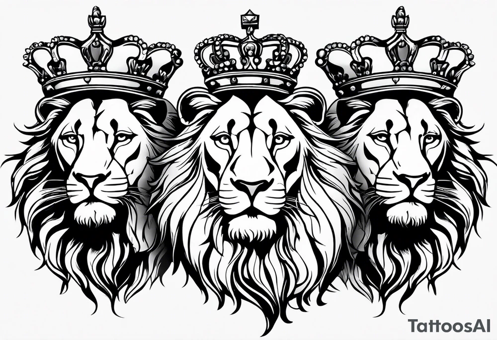 lion wearing a crown tattoo idea
