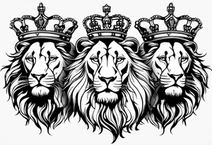lion wearing a crown tattoo idea