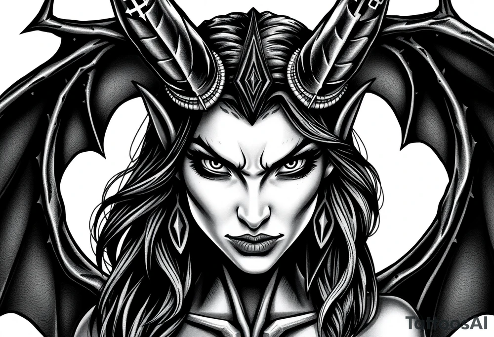 Demon girl tattoo idea