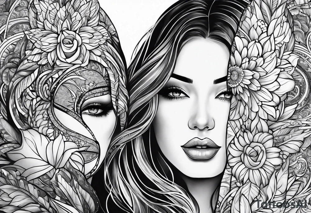 sibling tatoo 1 male 2 female tattoo idea