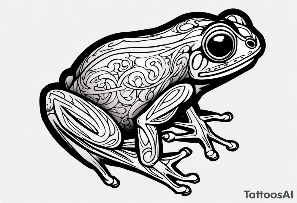 common coqui sitting on flor de maga tattoo idea