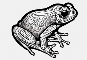 common coqui sitting on flor de maga tattoo idea