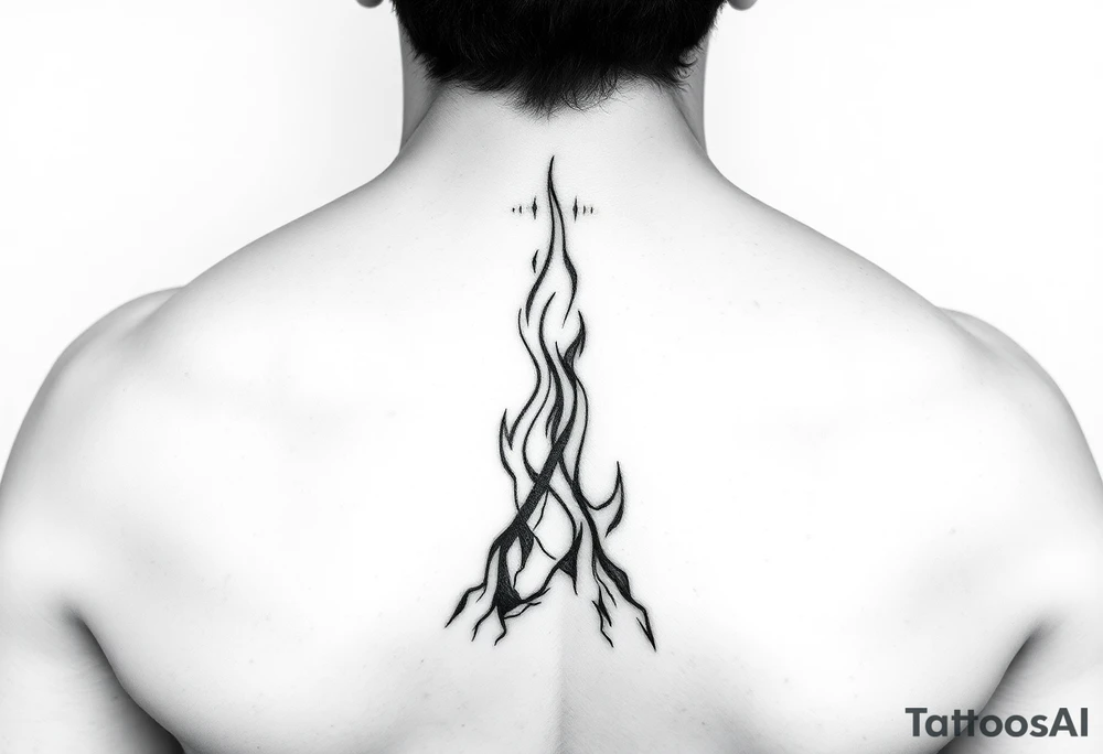 Rising from being extinguished fine line small tattoo idea