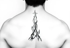 Rising from being extinguished fine line small tattoo idea