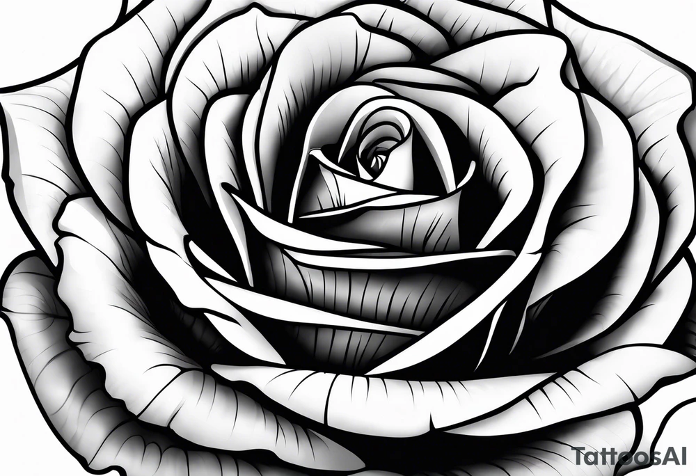 One single black long stemmed rose tattoo idea