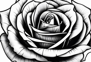 One single black long stemmed rose tattoo idea