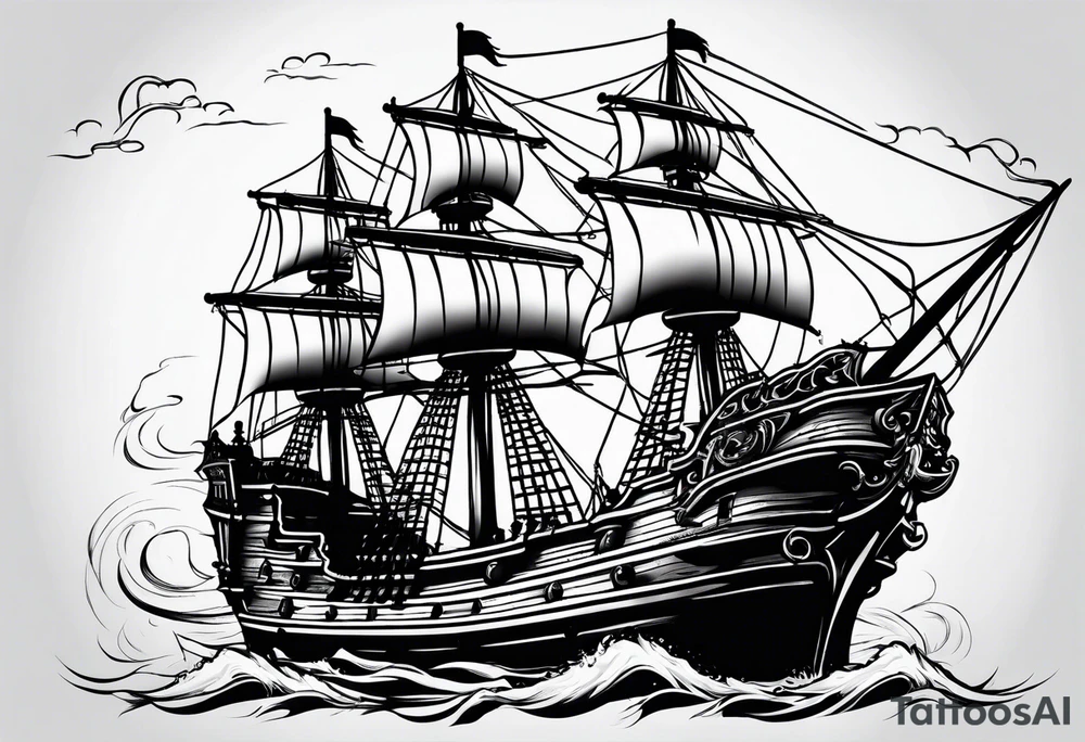 Pirate Ship tattoo idea