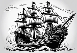Pirate Ship tattoo idea