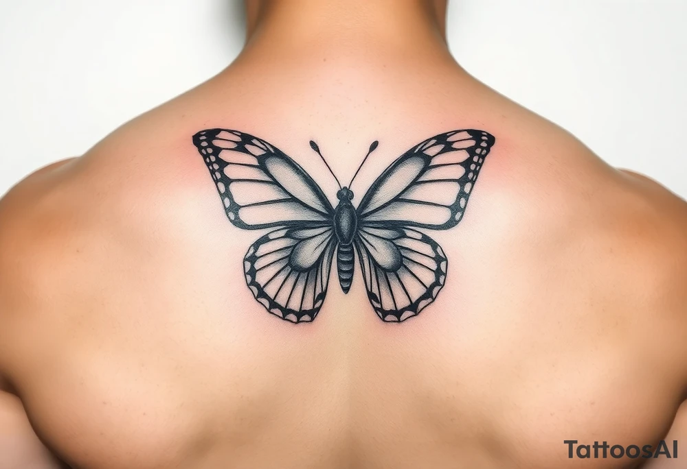 butterfly flower tattoo idea