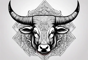 hands grabbing bull horns tattoo idea