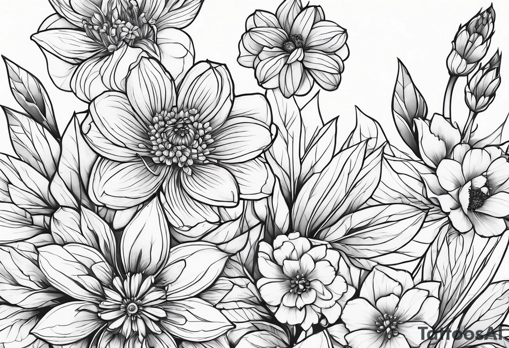 birth flower tattoo idea