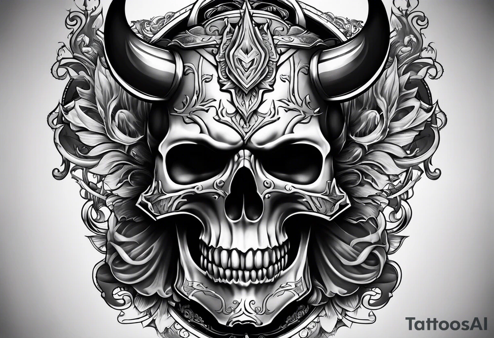 devil skull tattoo idea