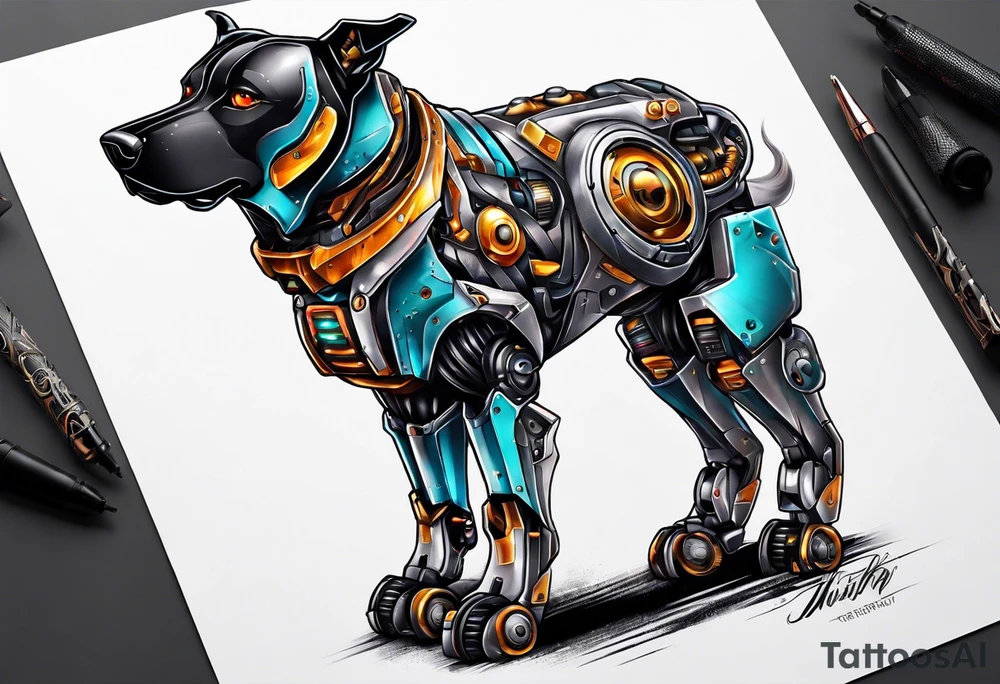 Robot dog tattoo idea