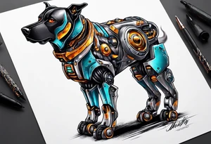 Robot dog tattoo idea