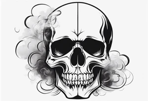 skull with smoke on top tattoo idea