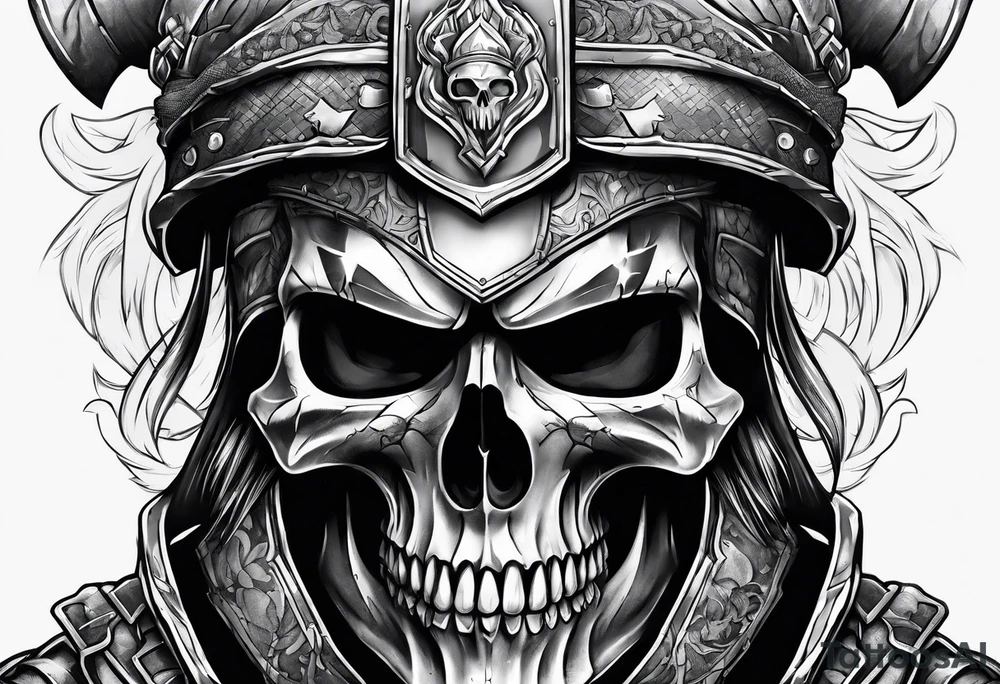 spartan soldier skull tattoo idea