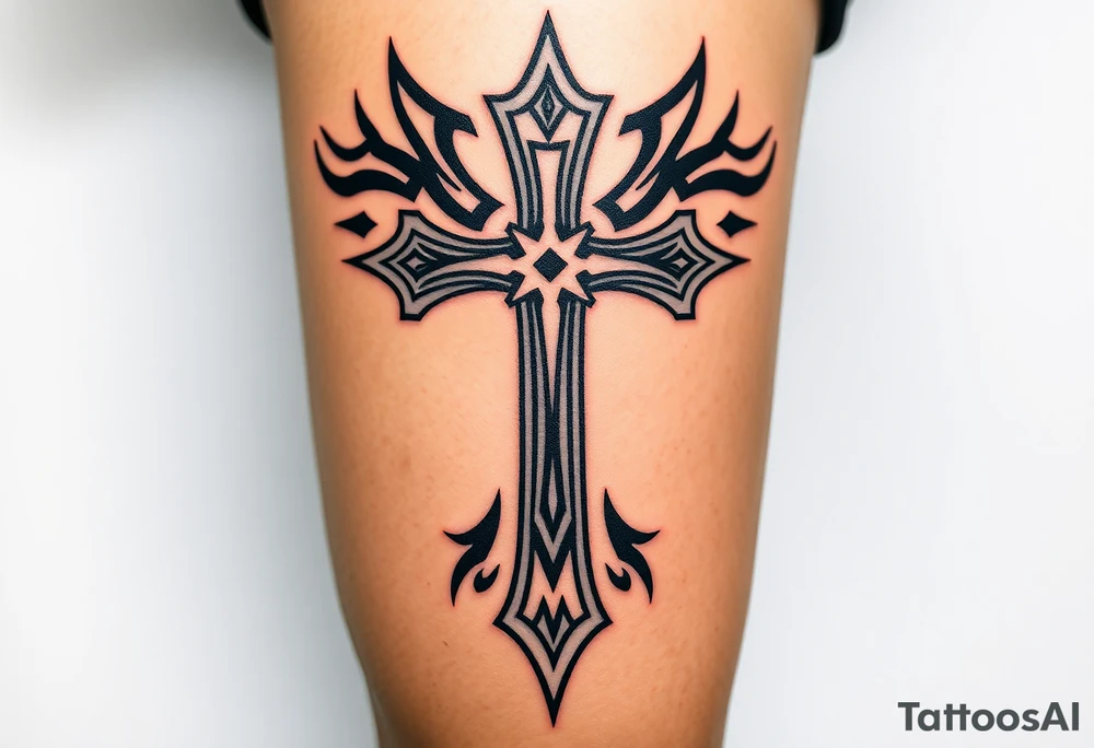 Cross upside down tattoo idea