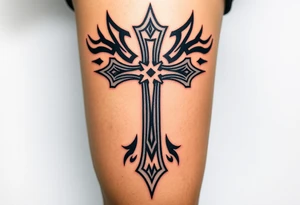 Cross upside down tattoo idea