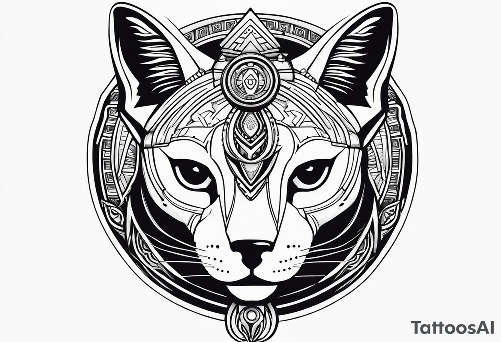 Bastet in a simple way, masculine but with the eye of Ra tattoo idea