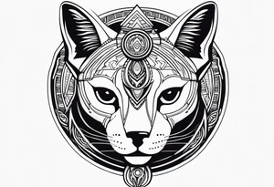 Bastet in a simple way, masculine but with the eye of Ra tattoo idea