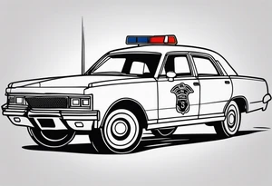 black fire police car tattoo idea