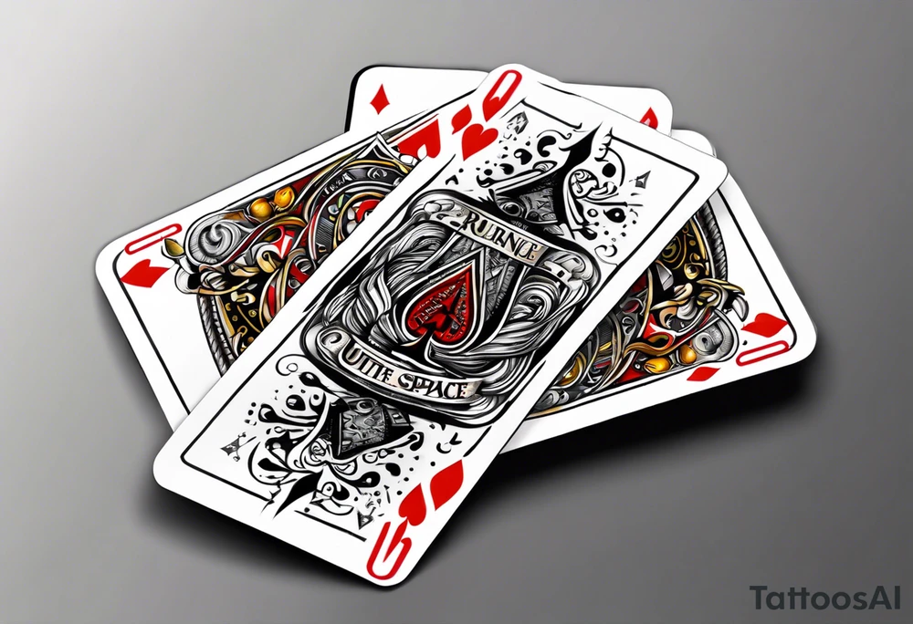 Praying hands in the ace of spade playing card tattoo idea