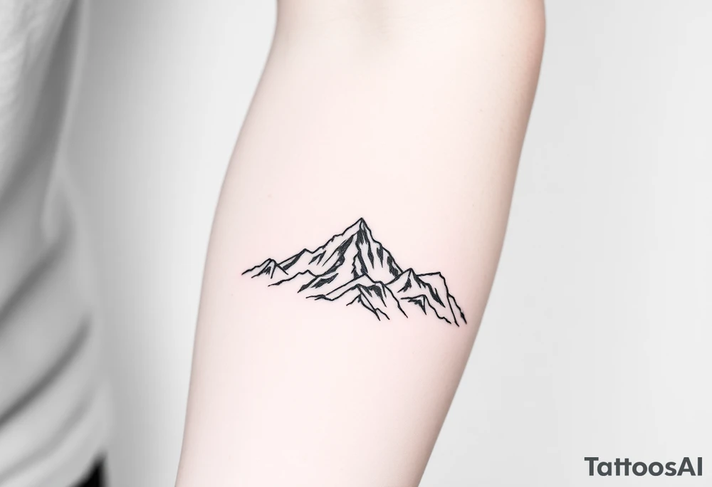 mountains, sky, and abstract art tattoo idea