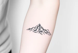 mountains, sky, and abstract art tattoo idea