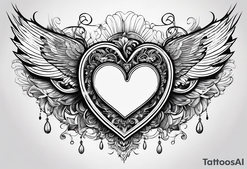A heart in the form of the number 22 with wings tattoo idea