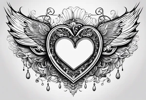 A heart in the form of the number 22 with wings tattoo idea
