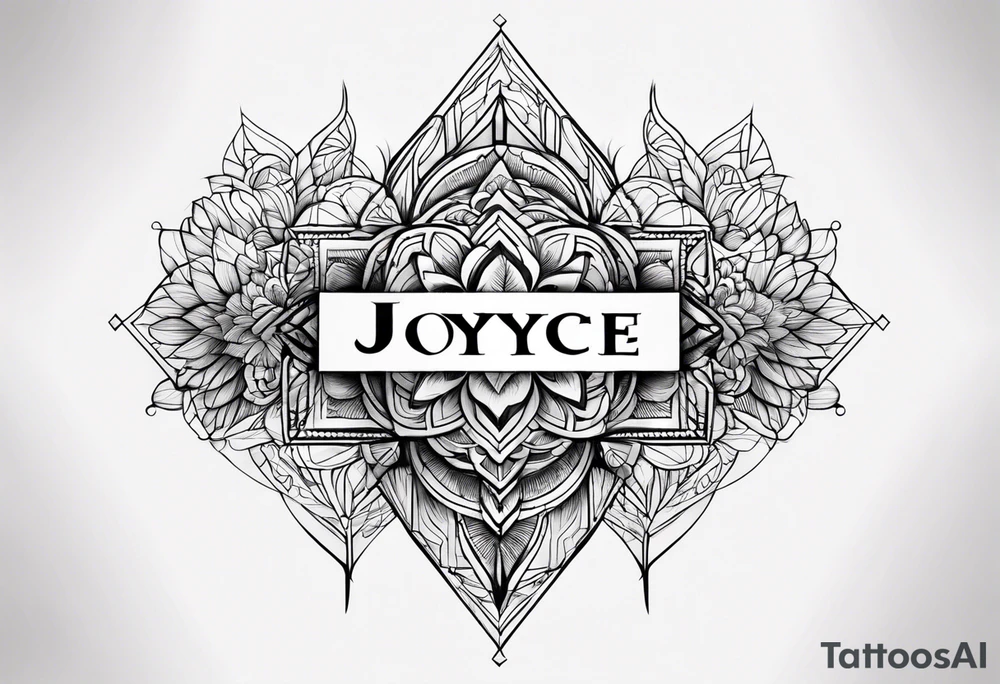 Delicate name Joyce tattoo idea