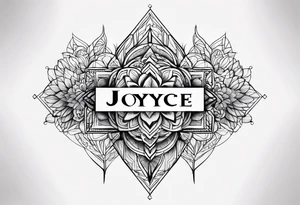 Delicate name Joyce tattoo idea
