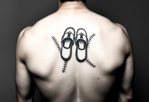 Softball with slippers on it tattoo idea