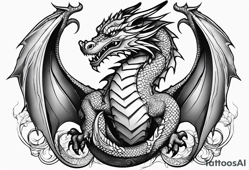 Pretty dragons simple fine lined tattoo idea